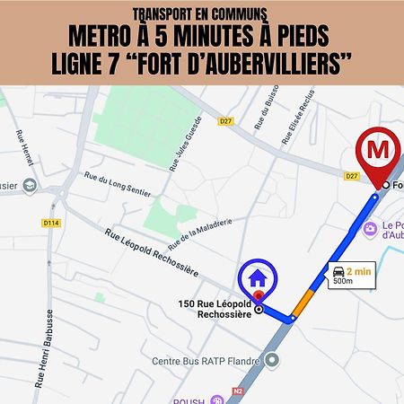 Le Michigan - 10Mn From Paris - Metro Ligne 7 Apartment Aubervilliers Ngoại thất bức ảnh